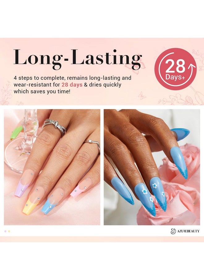 AZUREBEAUTY 170Pcs Dip Powder Nail Kit Starter Spring Summer 36 Colors Pink Purple Blue Yellow Dip Powder Liquid Set With Topbase Coat Activator & Removal Accessories Set For French Nails Art Gifts  - Image 5