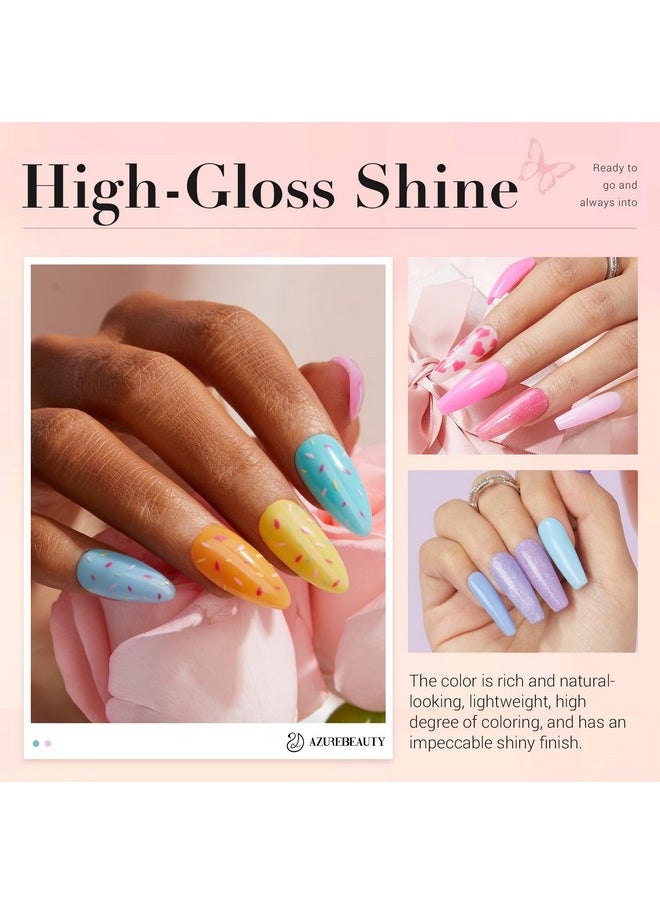 AZUREBEAUTY 170Pcs Dip Powder Nail Kit Starter Spring Summer 36 Colors Pink Purple Blue Yellow Dip Powder Liquid Set With Topbase Coat Activator & Removal Accessories Set For French Nails Art Gifts  - Image 3