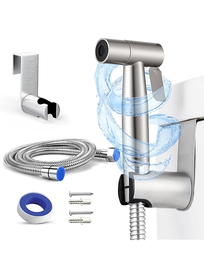 The Bros Handheld Toilet Bidet Sprayer, Jet Sprayer Kit, Muslim Shower for Toilet, Shattaf, Stainless Steel Faucet Bidet Sprayer Set, Healthy diaper for Sprayer Toilet (Style 1) - Image 1