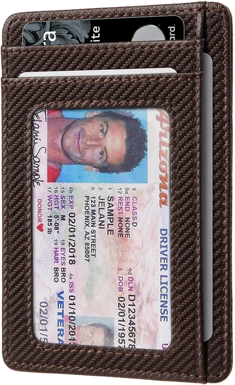 RUNBOX Slim ID Cases Minimalist Front Pocket RFID Blocking Leather Wallets for Men and Women Card Holder Wallets Gifts for men - Image 2