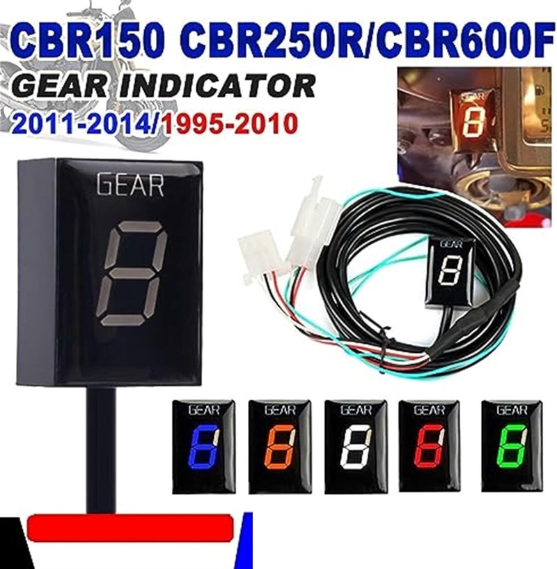 Vuzmode Motorcycle Gear Indicator with Blue Bracket - Image 2