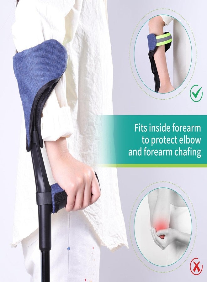 lefeke Forearm Crutch Pads and Hand Grip Covers for Open Cuff Crutches Forearm Crutches Accessories ,Moisture Wicking Breathable Forearm Crutch Covers with Elastic Strap Increases Walking Comfort（Only 1 set） - Image 2