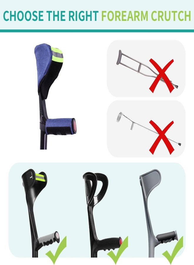 lefeke Forearm Crutch Pads and Hand Grip Covers for Open Cuff Crutches Forearm Crutches Accessories ,Moisture Wicking Breathable Forearm Crutch Covers with Elastic Strap Increases Walking Comfort（Only 1 set） - Image 3