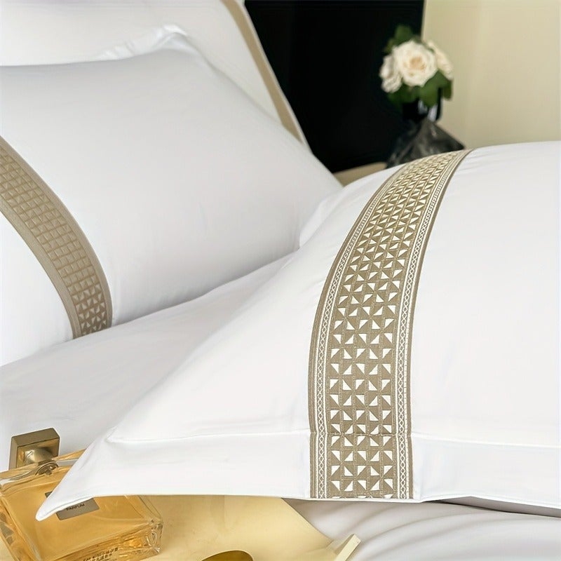 3pcs Set Duvet Cover And Pillowcase Set Down Comforter Cover Star Hotel Style Suitable for Home Travel Bedroom Hotel Multi-Purpose Quilt Cover 1 Pillowcases 2 No Pillow Core No Quilt Core Easy And Stylish Soft And Skin-Friendly Fabric Brushed Proces - Image 5