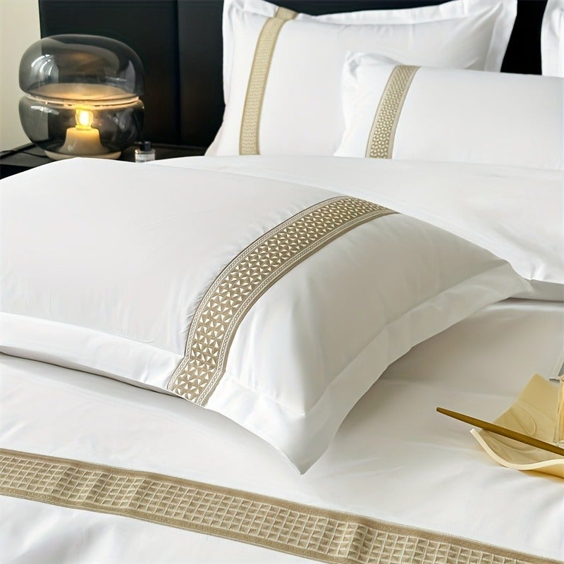 3pcs Set Duvet Cover And Pillowcase Set Down Comforter Cover Star Hotel Style Suitable for Home Travel Bedroom Hotel Multi-Purpose Quilt Cover 1 Pillowcases 2 No Pillow Core No Quilt Core Easy And Stylish Soft And Skin-Friendly Fabric Brushed Proces - Image 3