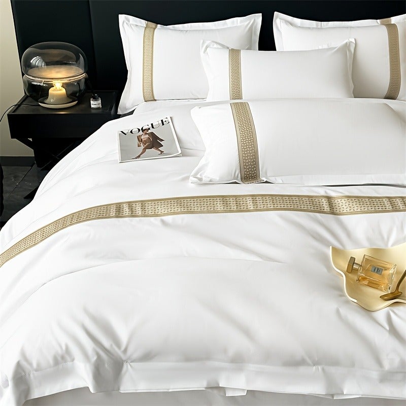 3pcs Set Duvet Cover And Pillowcase Set Down Comforter Cover Star Hotel Style Suitable for Home Travel Bedroom Hotel Multi-Purpose Quilt Cover 1 Pillowcases 2 No Pillow Core No Quilt Core Easy And Stylish Soft And Skin-Friendly Fabric Brushed Proces - Image 2