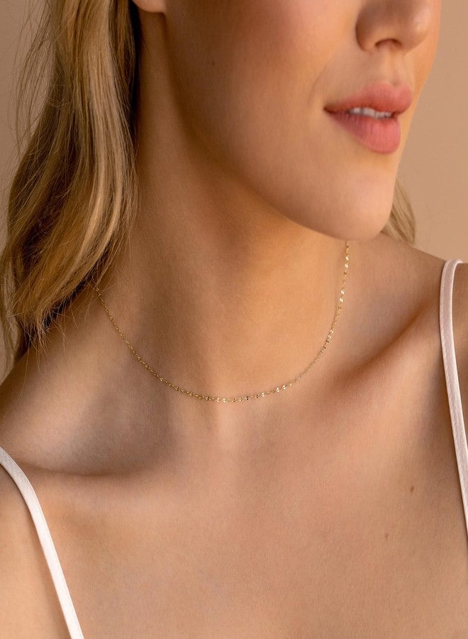 BAYLAY Gold Chain Necklace for Women -18K Gold Plated Gold Chain Necklace Waterproof Jewelry Dainty Gold Necklace Gold Chain for Women Gold Jewelry Gold Necklace for Women Gifts, 16, Stainless Steel, - Image 4