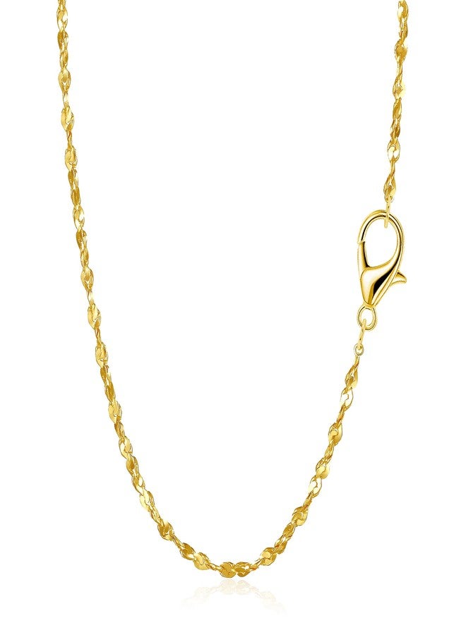 BAYLAY Gold Chain Necklace for Women -18K Gold Plated Gold Chain Necklace Waterproof Jewelry Dainty Gold Necklace Gold Chain for Women Gold Jewelry Gold Necklace for Women Gifts, 16, Stainless Steel, - Image 1