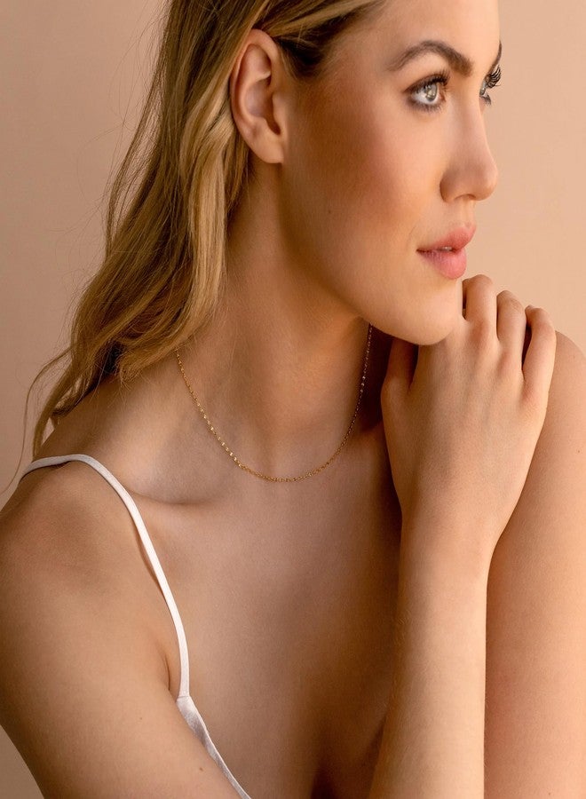BAYLAY Gold Chain Necklace for Women -18K Gold Plated Gold Chain Necklace Waterproof Jewelry Dainty Gold Necklace Gold Chain for Women Gold Jewelry Gold Necklace for Women Gifts, 16, Stainless Steel, - Image 3