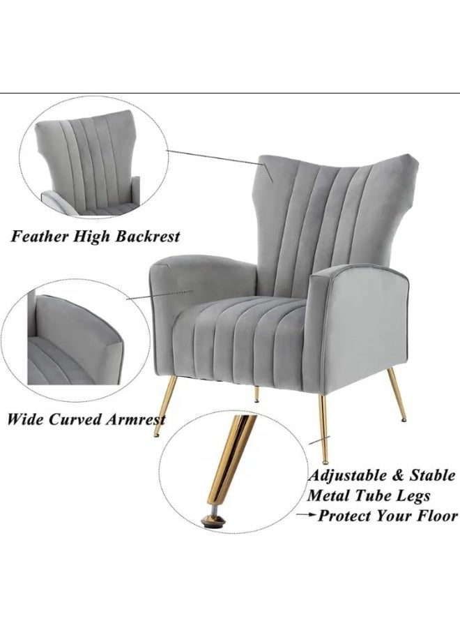 Poppins Home Poppins HOME New Modern Design Living Room Arm Chair (Light Grey) - Image 5