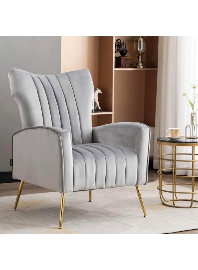 Poppins Home Poppins HOME New Modern Design Living Room Arm Chair (Light Grey) - Image 1