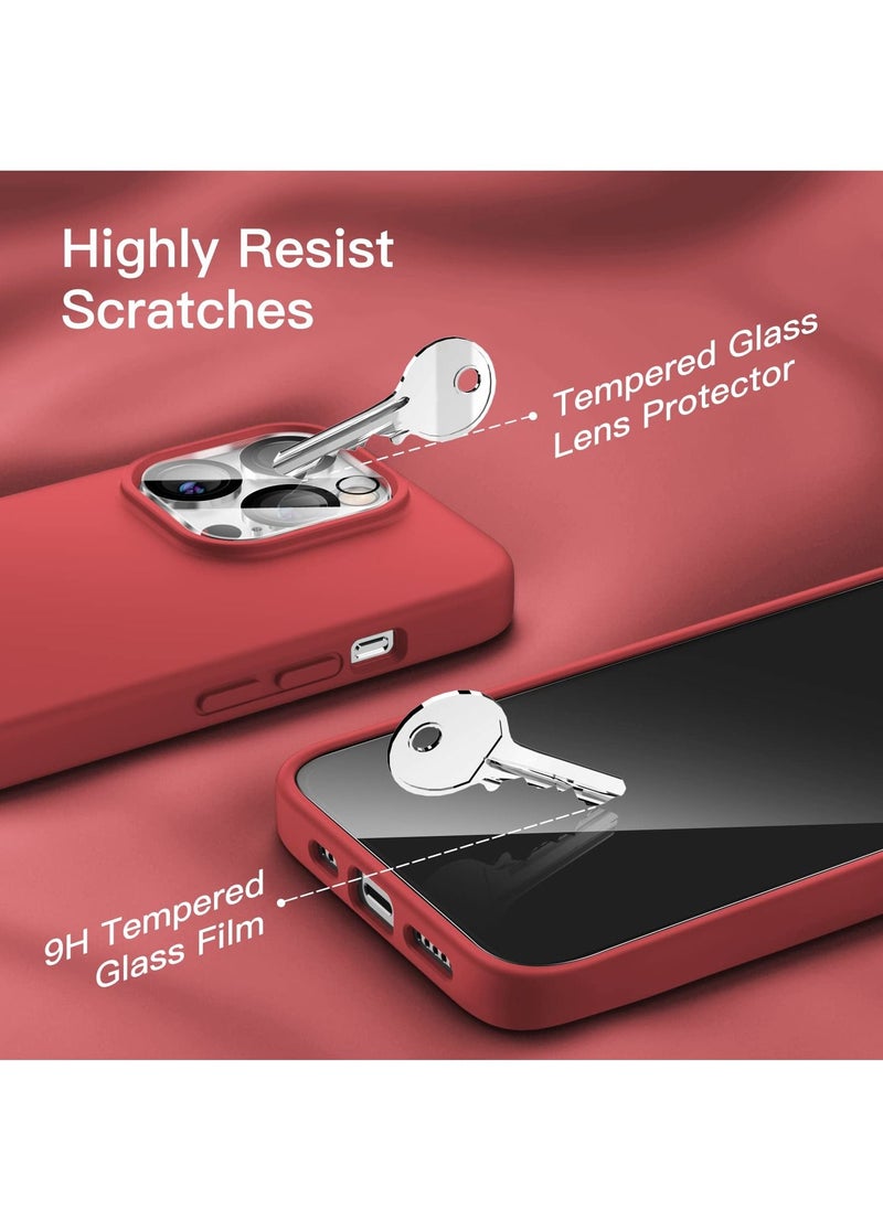 BORTONY - iPhone 15 Pro Max Cover with 2 Pack Screen Protector + 2 Pack Camera Lens Protector Liquid Silicone Full Body Protection Shockproof Drop Protection Case 6.7 inches - Image 1