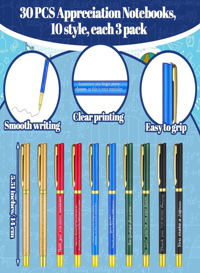 Zhanmai 30 Sets Team Gift for Employees Spiral Notebook Inspirational Leather Journals Thank You Team Gifts with Bamboo Ballpoint Pens Colored Sticky Index Tabs for Staff Coworker(Team Theme) - Image 4