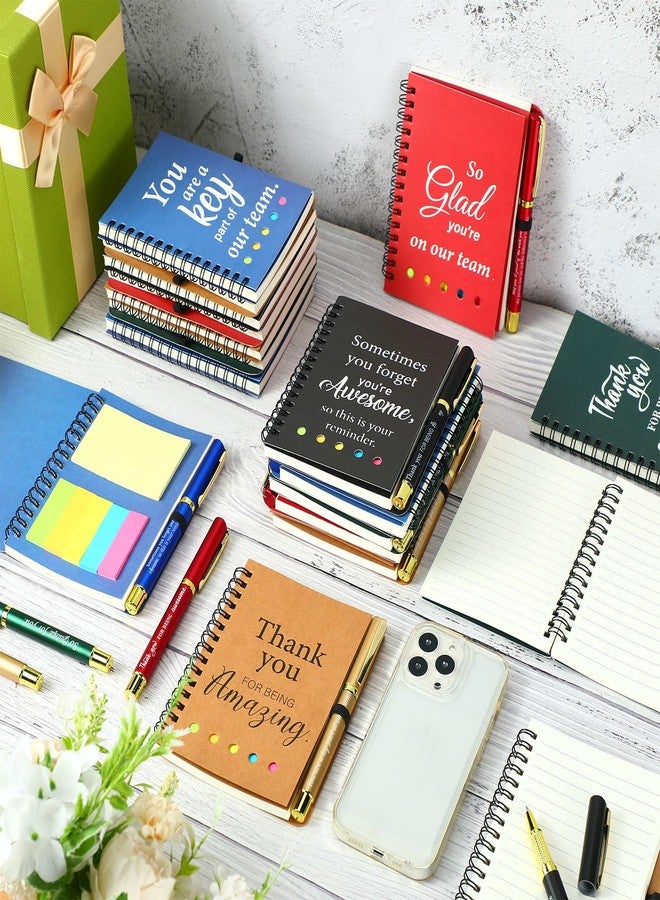 Zhanmai 30 Sets Team Gift for Employees Spiral Notebook Inspirational Leather Journals Thank You Team Gifts with Bamboo Ballpoint Pens Colored Sticky Index Tabs for Staff Coworker(Team Theme) - Image 3