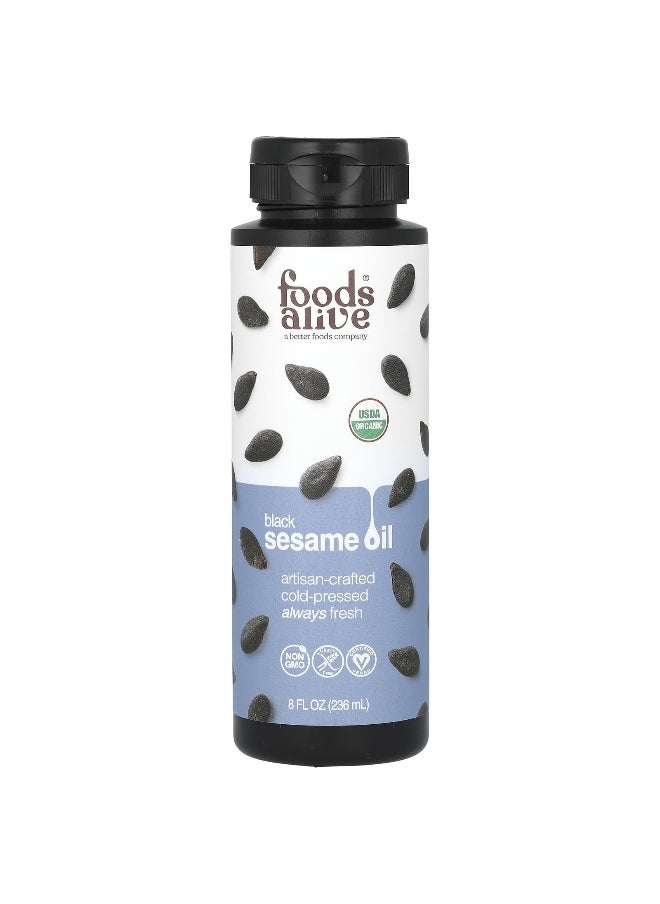 Foods Alive Foods Alive, Organic Black Sesame Oil, Artisan Cold-Pressed, 8 fl oz (236 ml)  - Image 1