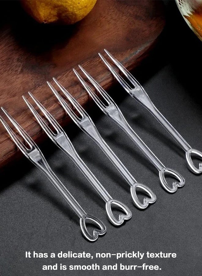 Sweet Life 300PCS Disposable Plastic Fruit Forks, Mini Cake Forks Tasting Appetizer Cocktail Forks Picks Small Dessert Food Picks Sticks - Image 4