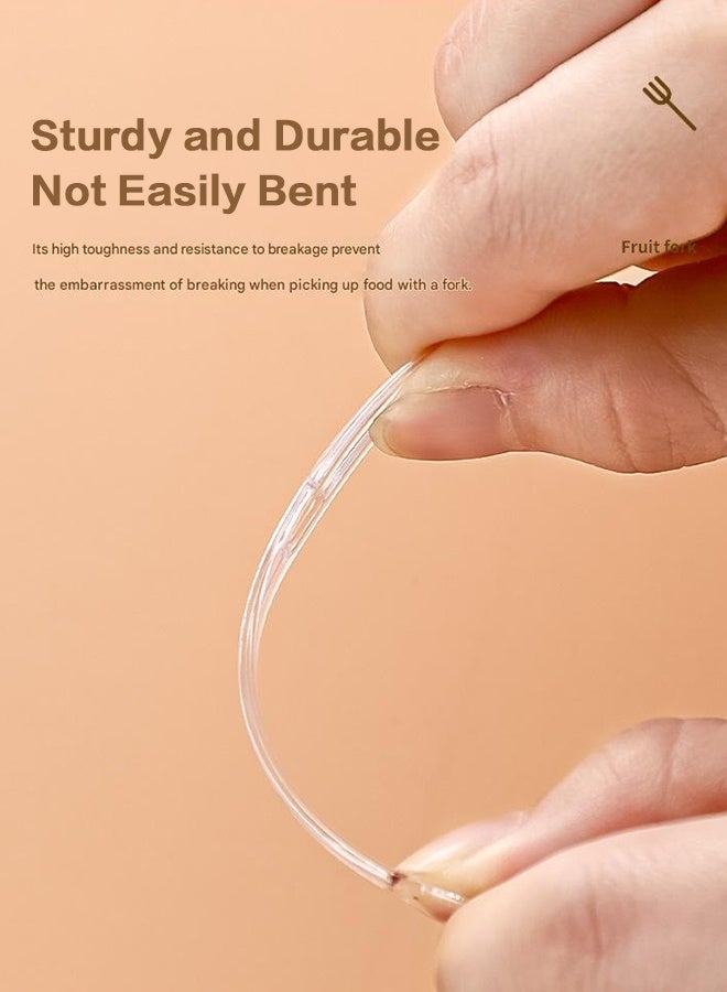 Sweet Life 300PCS Disposable Plastic Fruit Forks, Mini Cake Forks Tasting Appetizer Cocktail Forks Picks Small Dessert Food Picks Sticks - Image 2