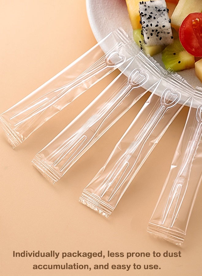Sweet Life 300PCS Disposable Plastic Fruit Forks, Mini Cake Forks Tasting Appetizer Cocktail Forks Picks Small Dessert Food Picks Sticks - Image 3