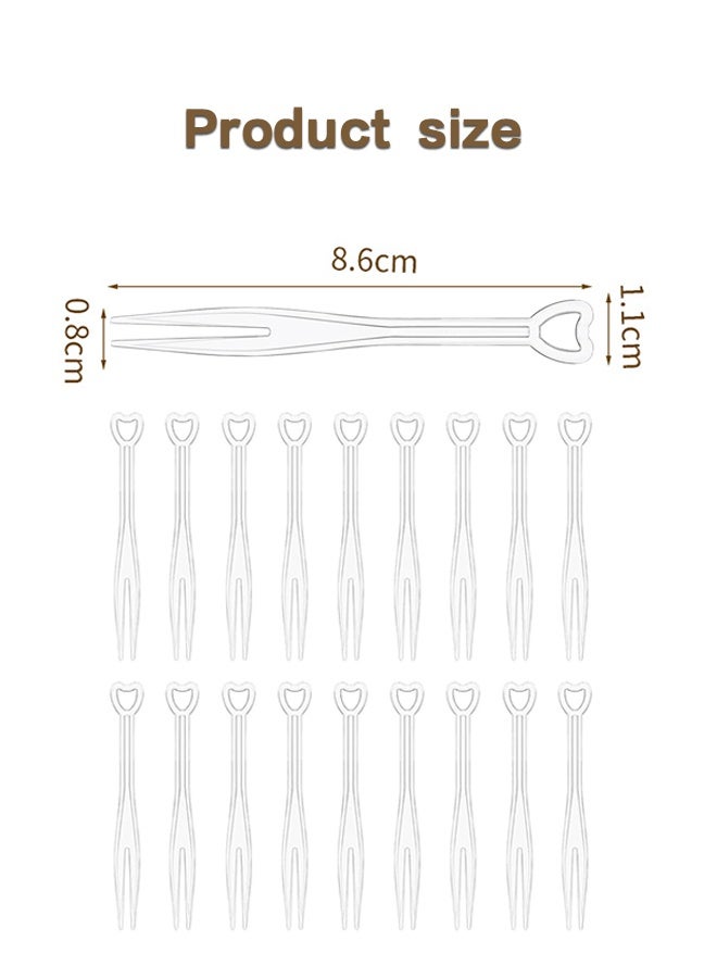 Sweet Life 300PCS Disposable Plastic Fruit Forks, Mini Cake Forks Tasting Appetizer Cocktail Forks Picks Small Dessert Food Picks Sticks - Image 5