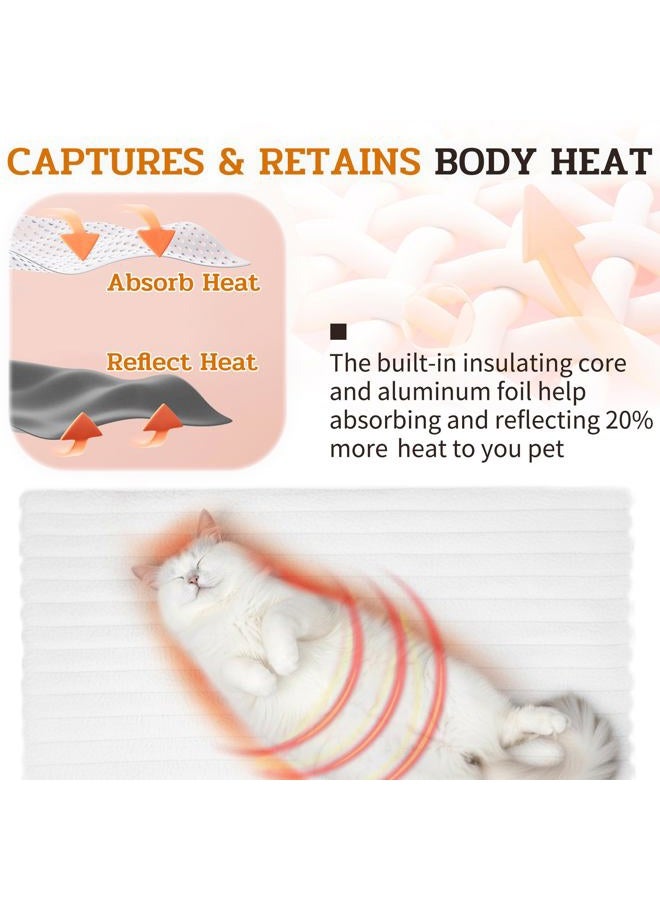 NWK Pack of 4 Fluffy Self Warming Cat Mat, Heated Cat Blanket, Thermal Dog Mat, Washable, Non-Slip Bottom for Sofa & Crate & Kennel & Car Seat (White, Small (19'' X 15'' X 0.7'')) - Image 4