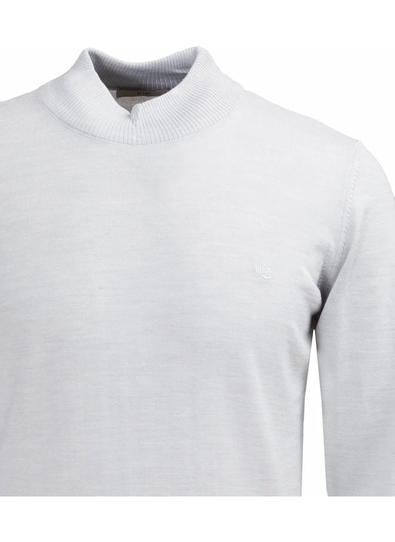 Kip Light Gray Half Turtleneck Wool Blend Knitwear