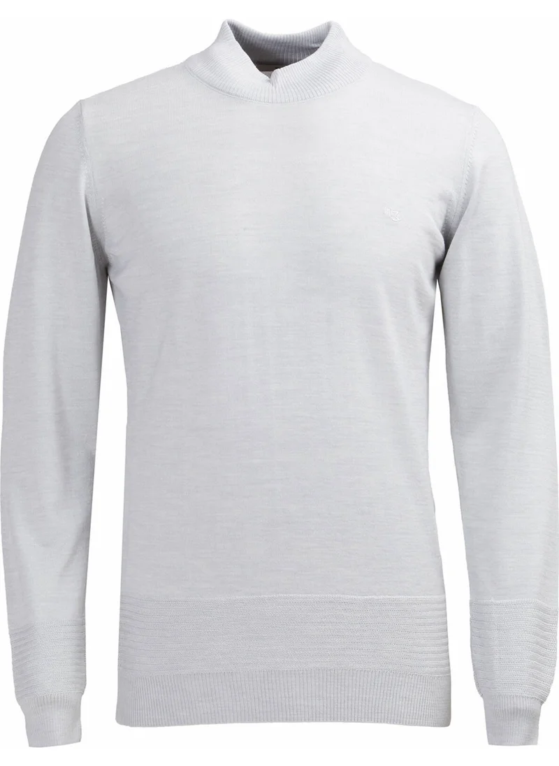 Kip Light Gray Half Turtleneck Wool Blend Knitwear