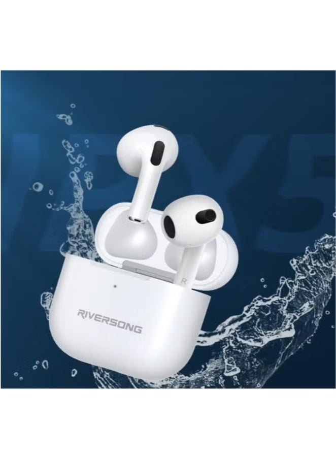 RIVERSONG Airfly L3 True Wireless Stereo Earbuds, Touch Control, Sweat Proof, White Color - Image 3