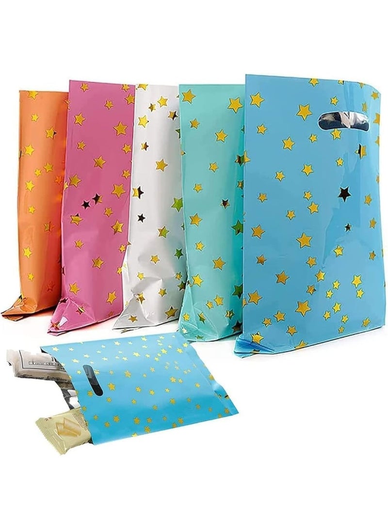 50 Pcs Kids Party Favors Bags, Birthday Goodie Candy Bags, Loot Bags for Kids Birthday Party, for Birthdays, New Years, Graduations, Anniversaries, Baby Showers, 5 Colors - Image 1