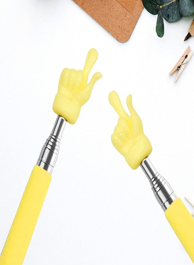 CANIPHA 2 Pcs Retractable Teacher Pointer Finger, Telescopic Hand Pointer Teacher Pointers for Classroom, Mini Extendable Pointer Finger Pointer Stick Elementary School Kindergarten Teacher Supplies (Yellow) - Image 3