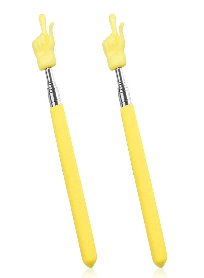 CANIPHA 2 Pcs Retractable Teacher Pointer Finger, Telescopic Hand Pointer Teacher Pointers for Classroom, Mini Extendable Pointer Finger Pointer Stick Elementary School Kindergarten Teacher Supplies (Yellow) - Image 1