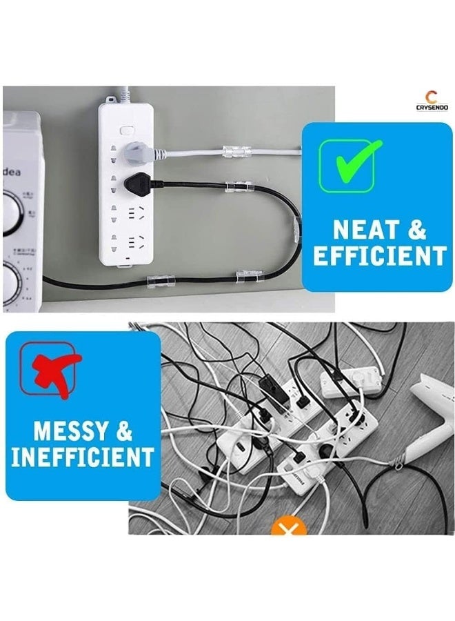 Clear Cable Clips – Self-Adhesive Wire Holder and Organizer for Wall Mounting, Perfect for Managing Charger Cords, TV Cables, Computer Wires, and USB Lines – Strong Adhesive Multi-Use Cable Organizers for Home, Office, and Car – 20 Pieces, Clear - Image 4