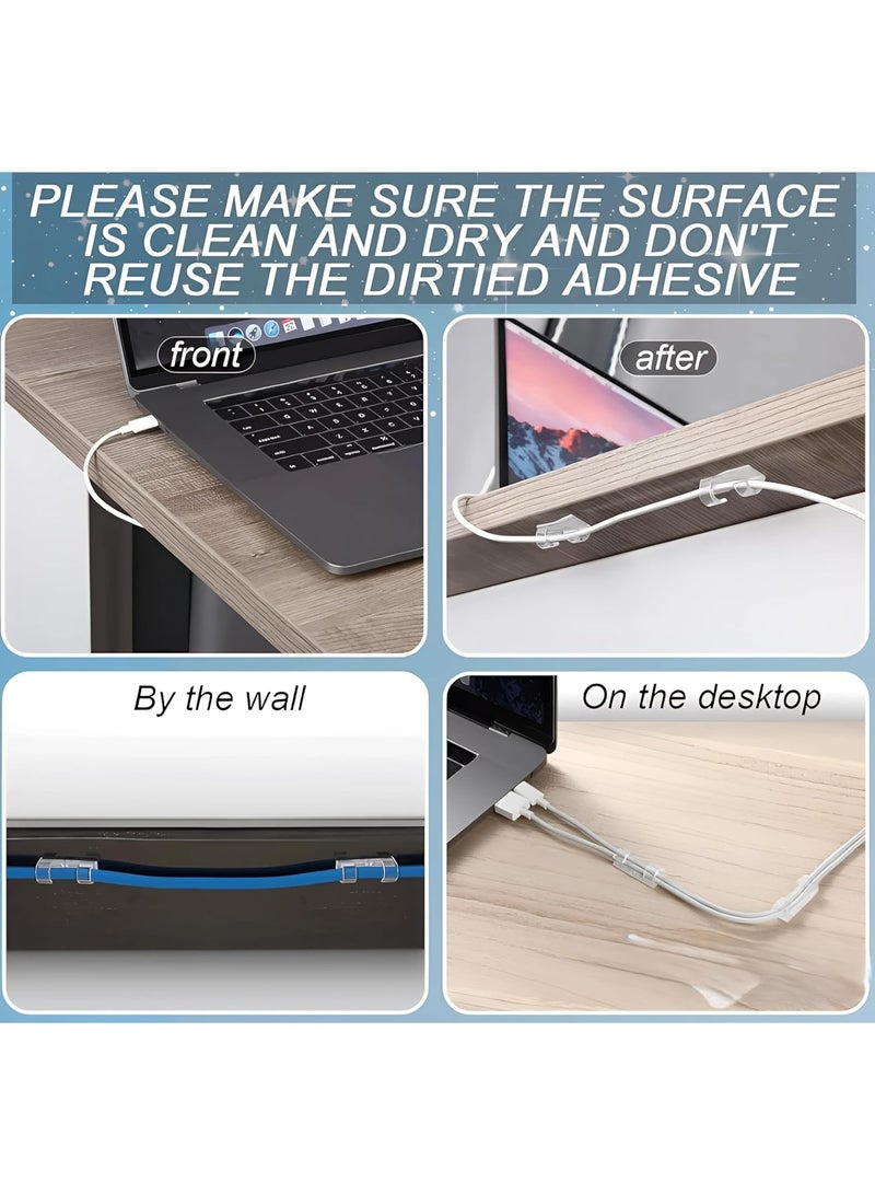 Clear Cable Clips – Self-Adhesive Wire Holder and Organizer for Wall Mounting, Perfect for Managing Charger Cords, TV Cables, Computer Wires, and USB Lines – Strong Adhesive Multi-Use Cable Organizers for Home, Office, and Car – 20 Pieces, Clear - Image 3