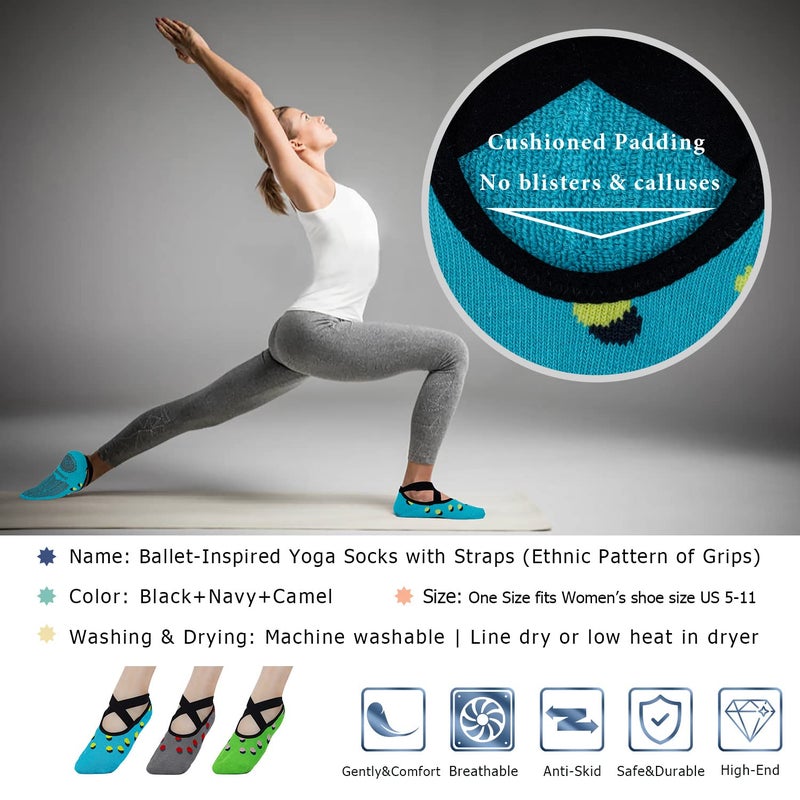 Ozaiic Pilates Socks for Women Non Slip Grip, Yoga Socks with Grippers for Barre, Hospital, Ballet, Dance, Barefoot Workout - Image 4
