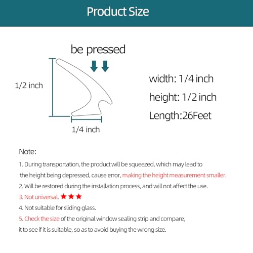 Tintvent RV Window Seal, Windshield Weather Stripping for Automotive, Boat, Truck and Van, 26Feet (8 Meter) - Image 2