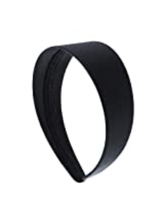 Motique Accessories Black 2 Inch Wide Satin Hard Headband With No Teeth Head Band For Women And Girls ()  - Image 3