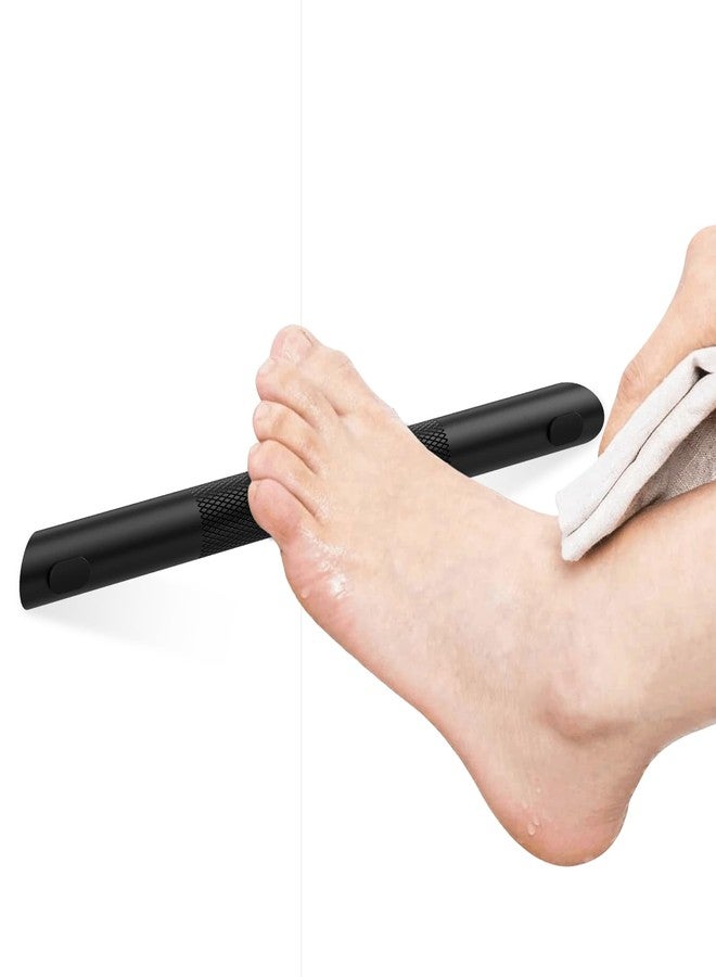 BWE مسند قدمين أسود غير لامع للاستحمام من BWE، مسند قدمين زاوية من الفولاذ المقاوم للصدأ لحلاقة الساقين، مسند قدمين مانع للانزلاق ومُحزّز، مسند قدمين مثبت على الحائط للحلاقة في الحمام - Image 1