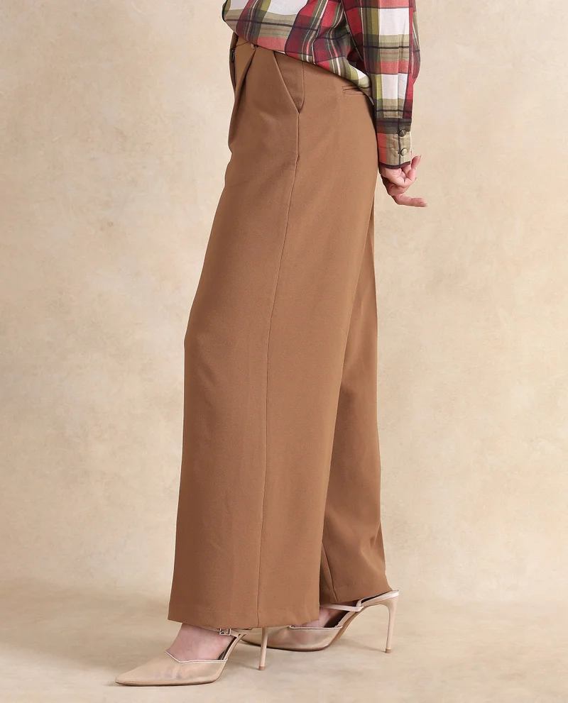 Rareism Women's Wide Fit Ankle Length Trousers