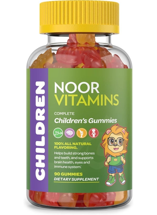 Noor Vitamins Halal Vitamins, Kids Vitamins, Kids Multivitamin Gummies : Vitamin C For Kids, D3, And Zinc For Immunity, B6 B12 For Energy. Non-Gmo, Halal Gummies - 90 Count Gummy Vitamins For Kids - Image 1