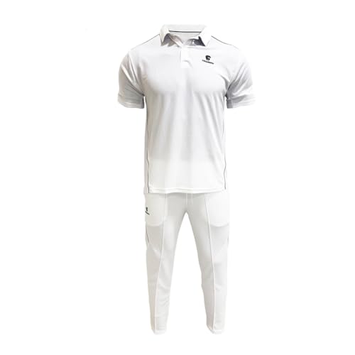 TRIUMPH Cricket Whites T-Shirt and Pant for Men | Regular Fit Cricket Uniform Size XS - Image 1
