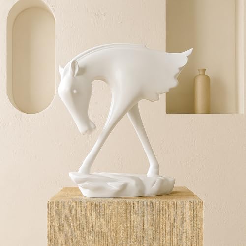 Xtore Elegant White Horse Artefact for Home and Office Décor (Pack of 1, White) - Image 1