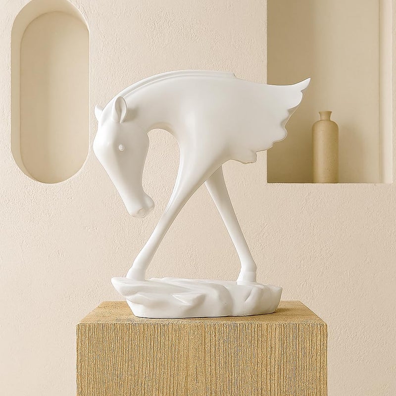 Xtore Elegant White Horse Artefact for Home and Office Décor (Pack of 1, White) - Image 5