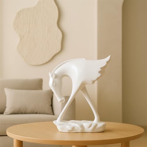Xtore Elegant White Horse Artefact for Home and Office Décor (Pack of 1, White) - Image 2