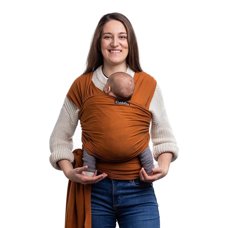 Cuddle Bug Cuddlebug HandsFree Baby Carrier Soft Stretchy Newborn to Toddler 735 lbs OneSizeFitsAll HipHealthy Brown