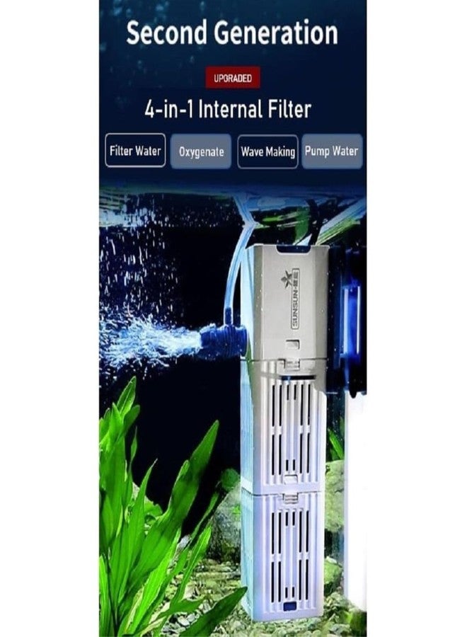 فلتر داخلي من سلسلة VAYINATO YQP لأحواض أسماك الزينة | هادئ للغاية ~30 ديسيبل | ترشيح متعدد الطبقات | استهلاك منخفض للطاقة (YQP-300F | 3 واط | 370 لتر/ساعة) - Image 2