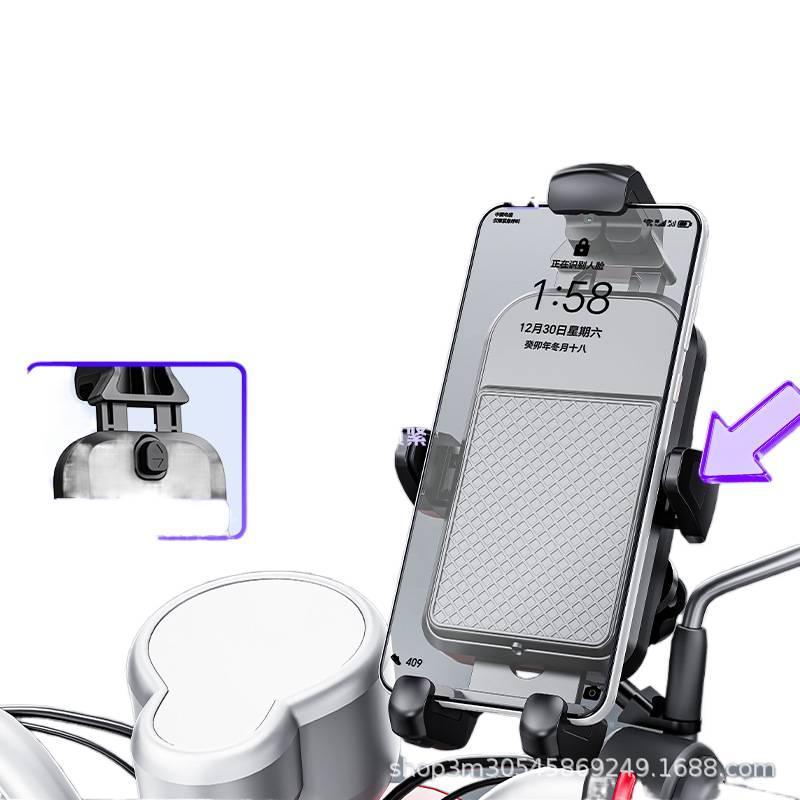 Stable Navigation Support Car Phone Holder Silicone for Riding and Navigation and Rearview Mirror Mount for Universal Fit in Black - Image 5