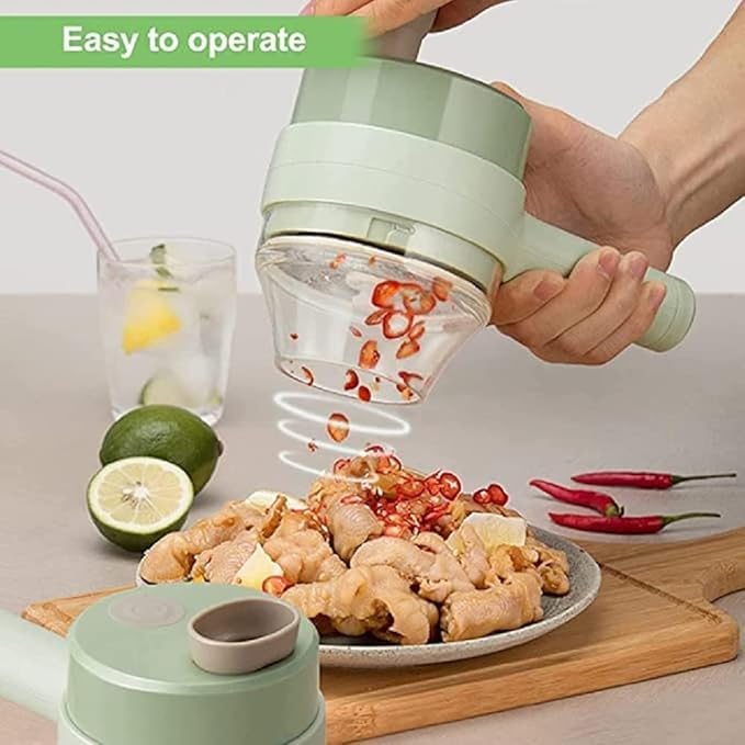 Dhami Enterprises 4in1 Electric Vegetable Cutter by Dhami Enterprises Effortlessly Slice Chop Grind Clean with This MultiFunctional Kitchen Marvel  - Image 2