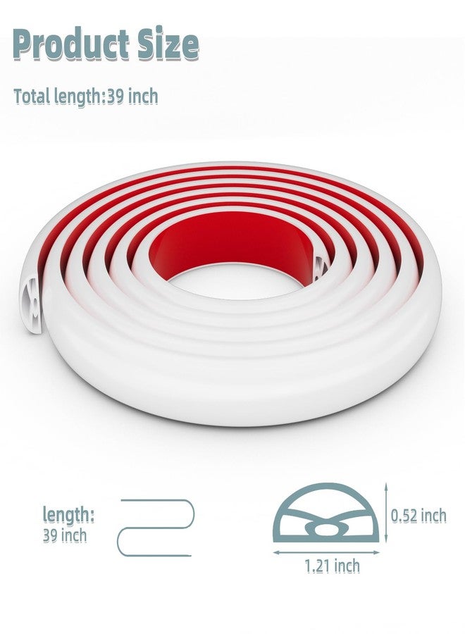Conwang 39Inch Shower Threshold Water Dam,New Self-Adhesive Silicone Shower Water Guard,Collapsible Bathroom Kitchen Wet and Dry Separation Shower Water Blocker,Suitable for Wheelchair Access(White) - Image 2