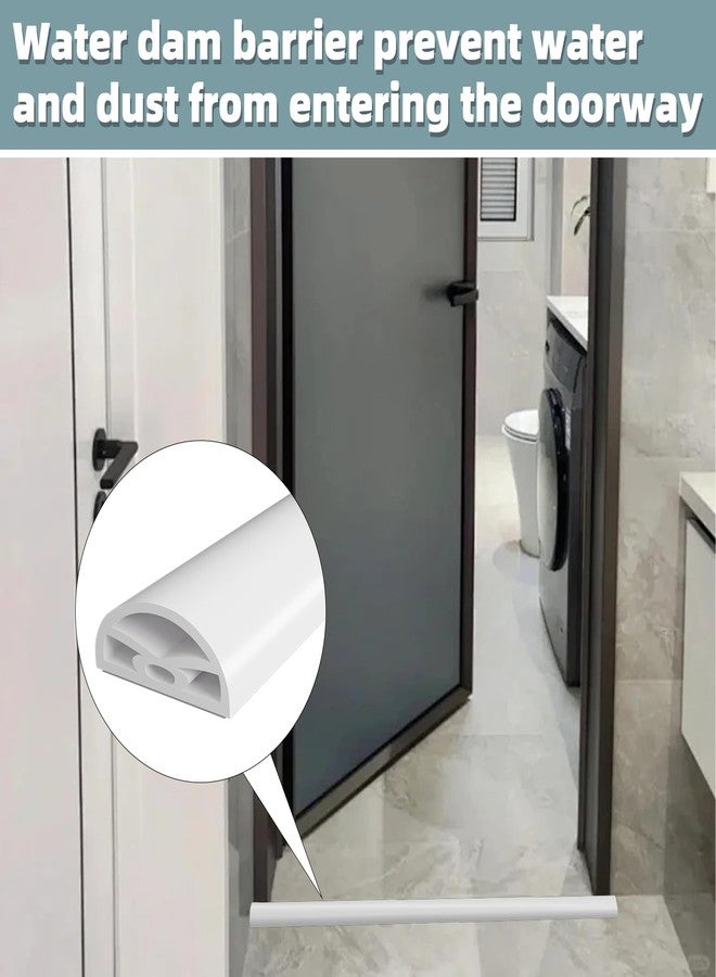 Conwang 39Inch Shower Threshold Water Dam,New Self-Adhesive Silicone Shower Water Guard,Collapsible Bathroom Kitchen Wet and Dry Separation Shower Water Blocker,Suitable for Wheelchair Access(White) - Image 5