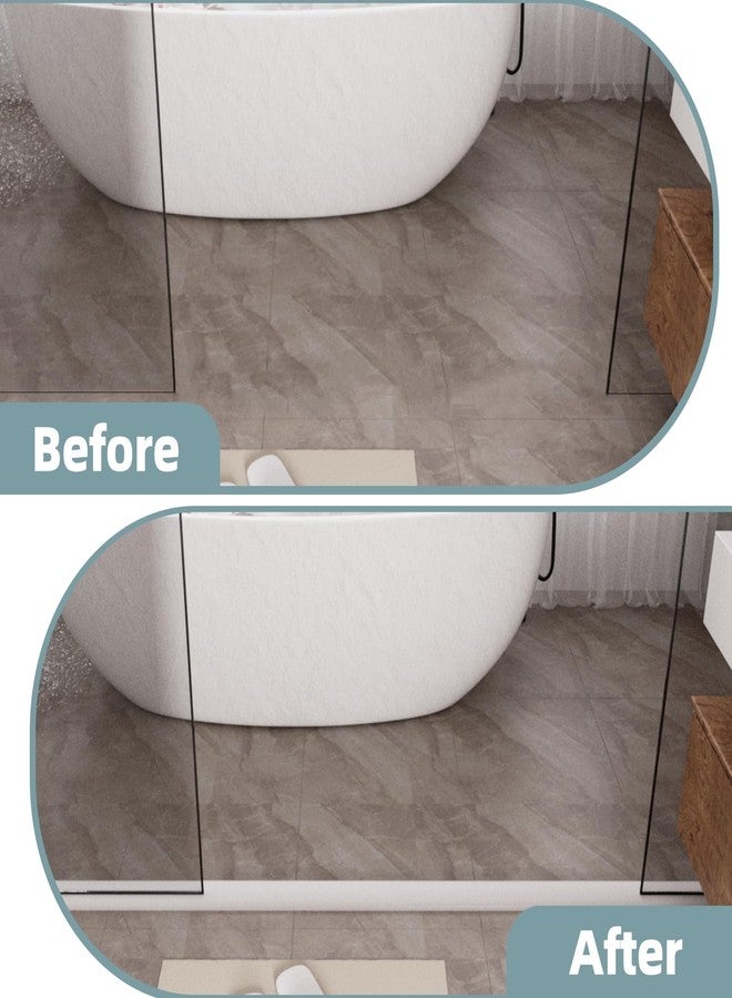 Conwang 39Inch Shower Threshold Water Dam,New Self-Adhesive Silicone Shower Water Guard,Collapsible Bathroom Kitchen Wet and Dry Separation Shower Water Blocker,Suitable for Wheelchair Access(White) - Image 4