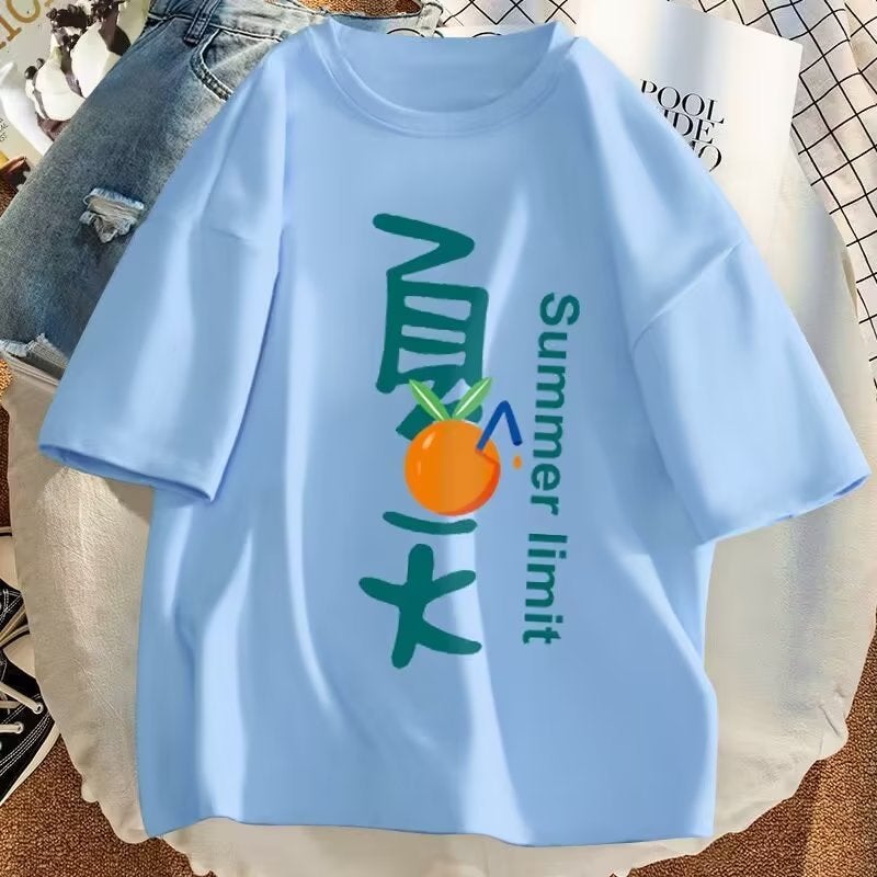 2023 New Summer Short-Sleeved T-Shirt Five-Sleeved Clothes Men'S Half-Sleeved Trendy Couple Loose All-Match T-Shirt Trendy Brand - Image 1